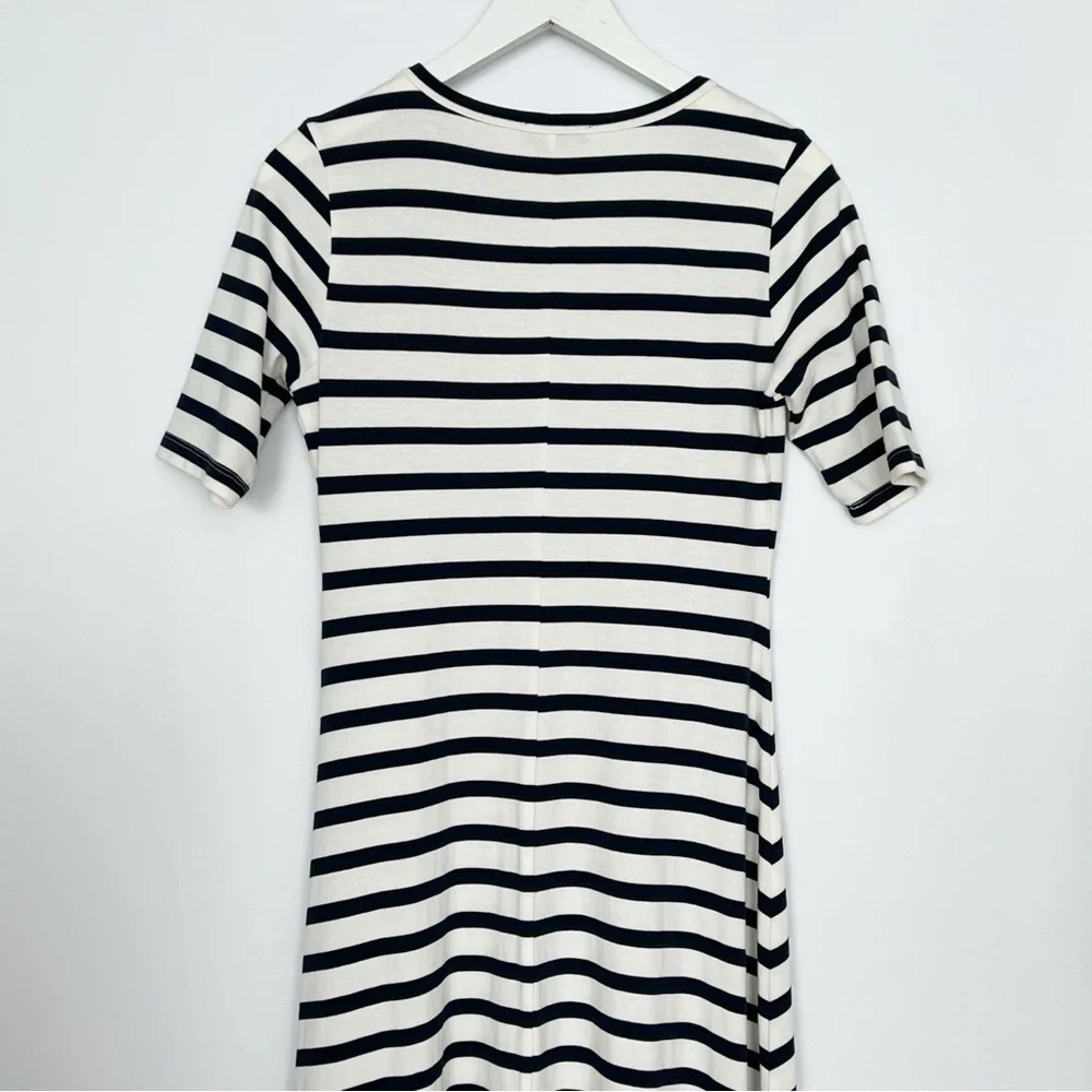 J.Crew Sunset Striped Knit High Low Maxi Dress Ivory Navy XS - Picture 9 of 12